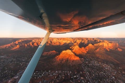 Excursão aérea de Sunset de Sedona