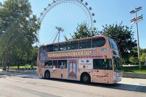 London Afternoon Tea Bus og panorama tur på nedre dekk