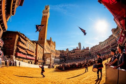Besonderes Ereignis Sienas Palio Pferderennen von Florenz