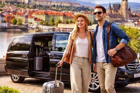 Privat transfer: Praha til Wien med valgfrie naturskjønne stopp