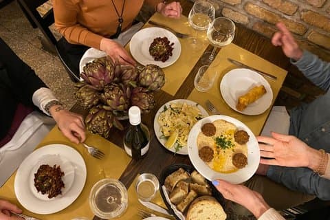 Rom Jødisk Ghetto Madoplevelse : 3 - Kursus middag med vin