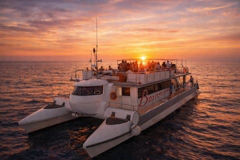 Bootsausflug bei Sonnenuntergang vom Hafen von Valencia
