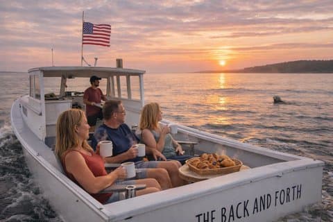 Beautiful & serene morning coffee cruise Midcoast Maine