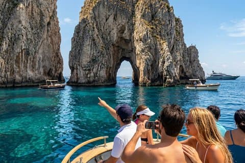 From Positano : Elite Capri Boat Day Free Bar, Brunch & City Walk