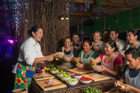 Overwater Ceviche Cooking Class at The Mayan