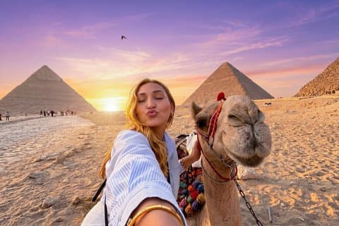 Sunrise Camel Ride at Giza Pyramids, Sphinx with Hotel Pickup