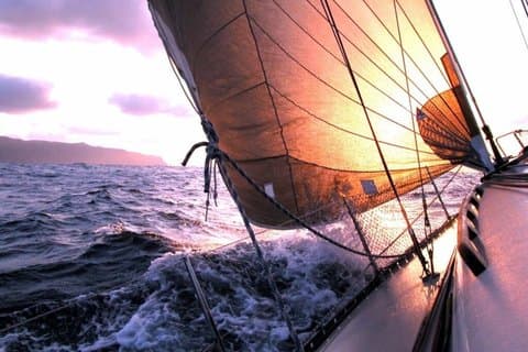 Privat par solnedgang sejltur i San Diego