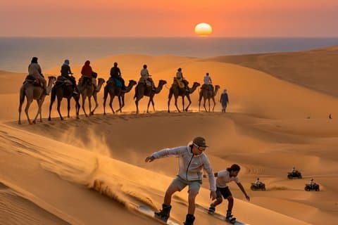 Agadir Desert : Dinershow met Quad en Kamelentocht bij zonsondergang