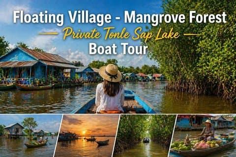 Flytande Village-Mangrove Forest privat Tonle Sap Lake båttur
