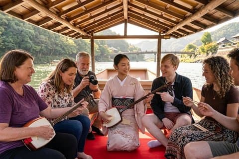 Arashiyama Luxury Tour Private Boat, Geisha and Train