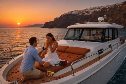 Motor Yacht (2026) Cruzeiro privado de luxo em torno de Santorini