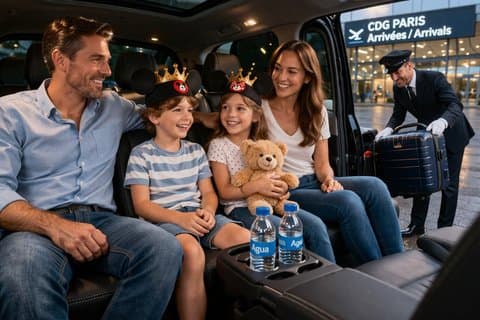 Trasferimento privato dall'aeroporto Charles de Gaulle (CDG) a Parigi. Ideale per famiglie con seggiolini per bambini.