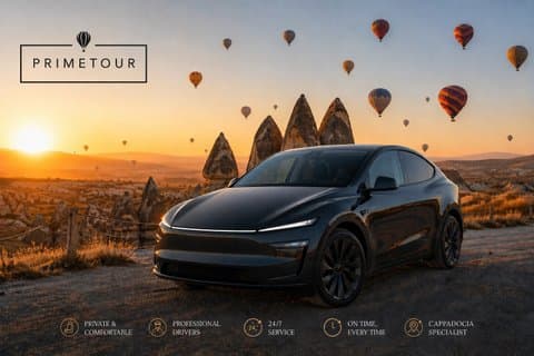 Transfer privato in auto elettrica dall'aeroporto di Kayseri alla Cappadocia