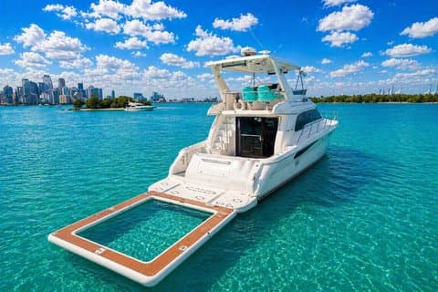 Miami River Yacht udlejning 60ft | + 2 Jet Ski | Brickell og Island