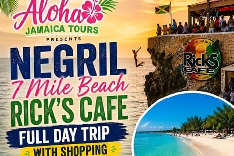 Dagtrip naar Negril 7 Mile Beach en Ricks Cafe met winkelen