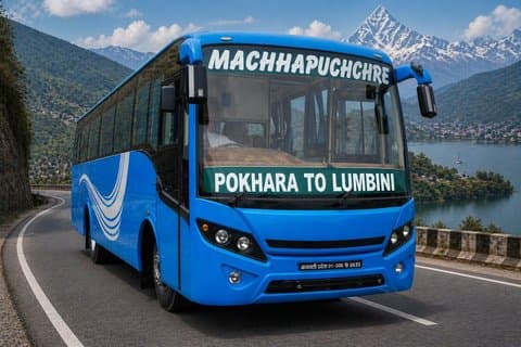 観光バスポカラ発ルンビニ行き(ソファ席)