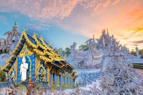 聖なる芸術の旅: White & Blue Temples Experience