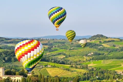 Luftballongflygning över Toscana från Siena