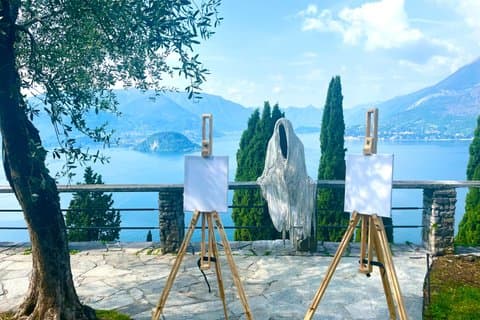 Pintura ao ar livre no Castelo de Vezio em Varenna