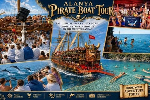 Alanya Boat Trip : Pirate Boat Tour with Foam Party-All inclusive