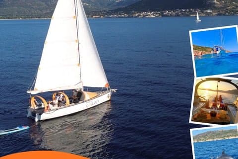 Sailing boat ride at sea