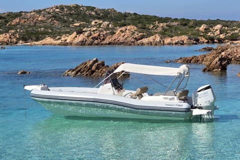 Sunrise by boat in the archipelago of La Maddalena