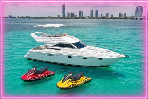 55ft + 2 Jetski + Free Hour Included | Miami Yacht Rental 13 Ppl