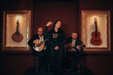 Show de fado en el centro de Lisboa con vino