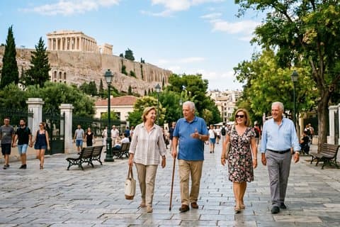 Privat arv vandretur i Athen Akropolis distrikter