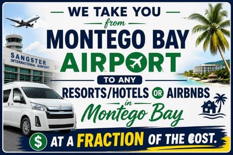 Airport Pickup, Dropoff to any Resort or Airbnb in Montego Bay