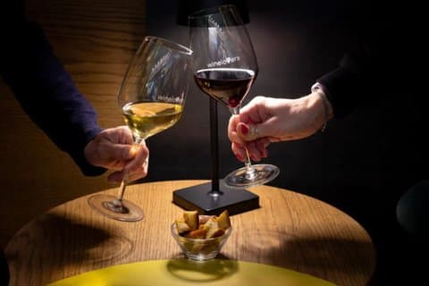 Una experiencia gastronómica y vinícola en un refinado bar de vinos en Milán.