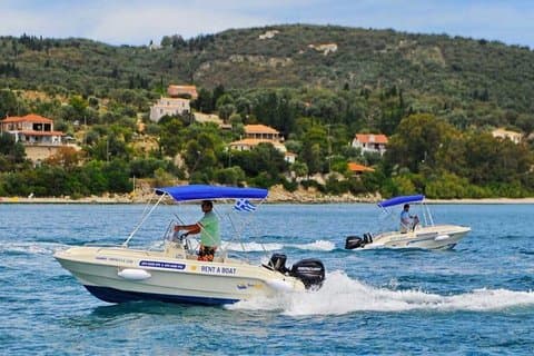 No License 40HP Boat Tour in Lefkada