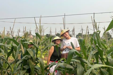 Hanoi Cycling Sunset City Highlight und Farm to Table Kochen