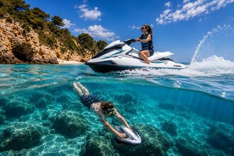 Kombinationspakke med jetski og undervandsscooter