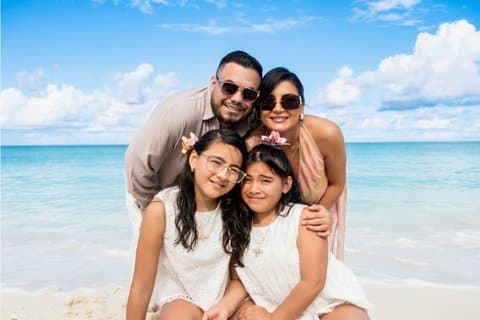 Sessão fotográfica na praia da ilha