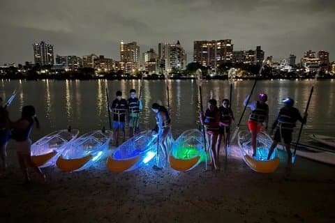 LED-nachtkajaktocht in San Juan Puerto Rico