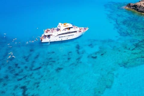 From Limassol: Agia Napa Blue Lagoon & Turtle Bay Boat Trip