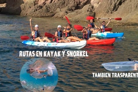 Rutas en Kayak (también trasparentes) más Snorkel Cabo de Gata