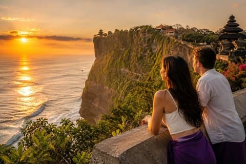 Breve excursão privada de meio dia em Bali: praia, templo e pôr do sol