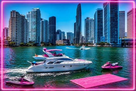 60ft rosa yacht + 2 jet ski luksus leie 13 Ppl Max | Miami