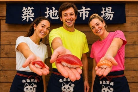 Tokyo: Tsukiji Fish Market Tour & Sushi Making with Tuna Tasting