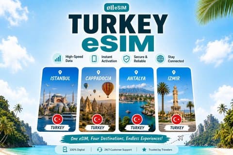 Turchia eSIM | 5G ad alta velocità 3 - 30 giorni | DayPass/Total | QR Code