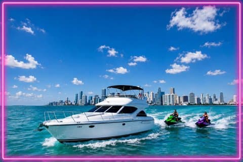 50ft + 2 Jet ski | Miami Yacht Udlejning | 13 Ppl Max