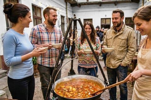 Budapest Gulasch Matlagning och samling på en Ruin Bar på lördagar