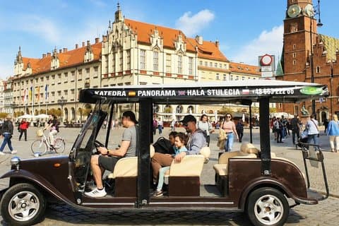 Wroclaw: Tour mit RETRO-E-Bus, 2 Stunden (Guide ENG) Gr. 3-7 Pers