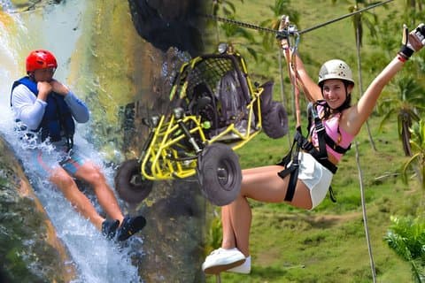 Excursion 4x1 Puerto Plata : Buggy, tyrolienne, cascades et déjeuner