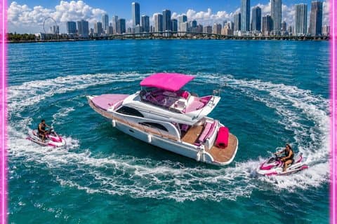 50ft Rose Yacht + 2 Jet skis | Miami Yacht Rental | 13 ppl