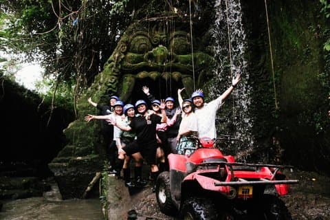 Ubud Bali ATV Ride Barong Cave, Vattenfall, Risfält, Flod, Tunnel