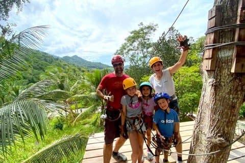 Koh Samui Tirolesa 11 líneas con vistas a la selva y traslados