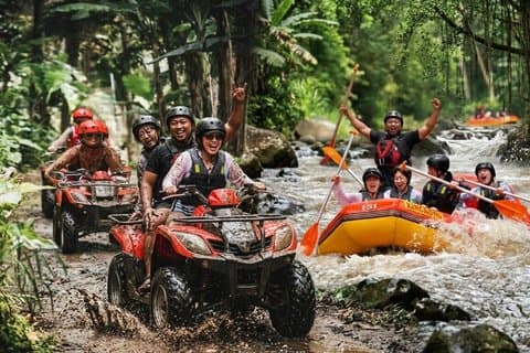 Bali 2 - em - 1 : Ubud Monkey Face ATV Ride, Ayung Rafting Trip & Meal